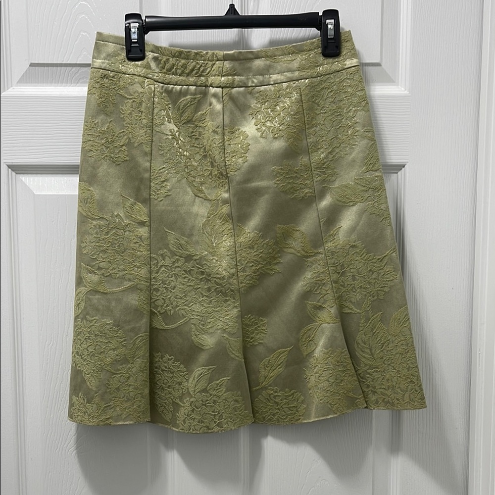 Green A-line Pleated Knee-length Skirt for Cocktail